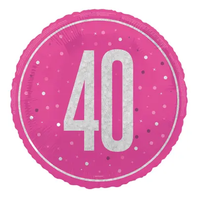 Folieballong 40 Rosa/Silver