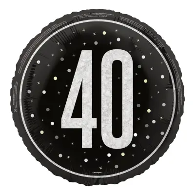 Folieballong 40 Svart/Silver