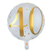 Folieballong 40 Vit/Guld