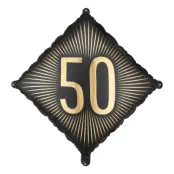 Folieballong 50 Svart/Guld
