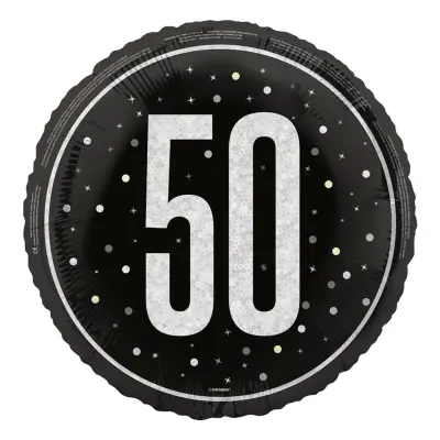 Folieballong 50 Svart/Silver