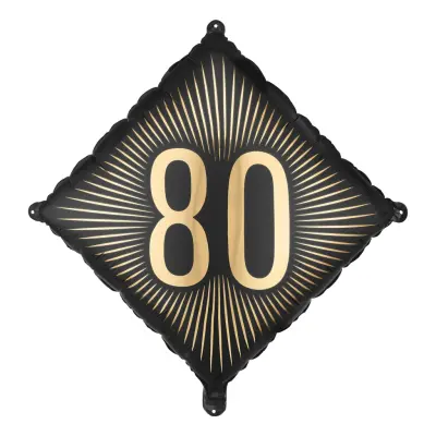 Folieballong 80 Svart/Guld