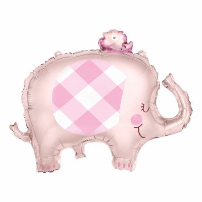 Folieballong Baby Shower Rosa Elefant