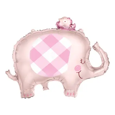 Folieballong Baby Shower Rosa Elefant