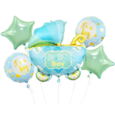 Folieballong Barnvagn Blå