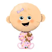 Folieballong Bebisflicka med Nallebjörn