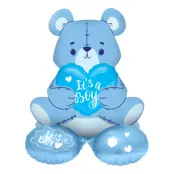 Folieballong Björn Its a Boy Blå