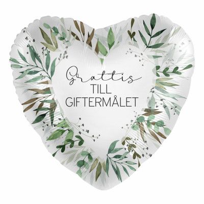 Folieballong Blad Grattis till Giftermålet