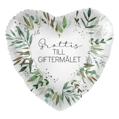 Folieballong Blad Grattis till Giftermålet