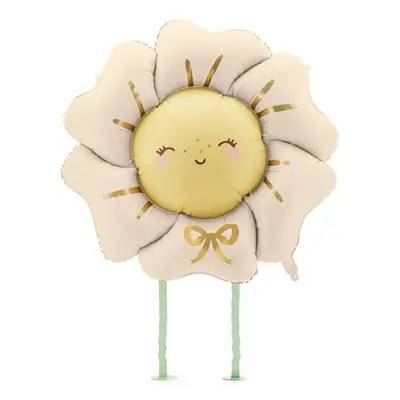 Folieballong Blomma med Ben Beige