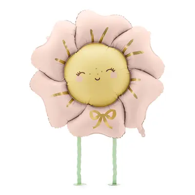 Folieballong Blomma med Ben Ljusrosa