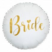 Folieballong Bride Rund Guld