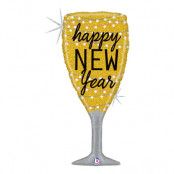 Folieballong Champagneglas Happy New Year