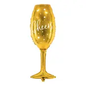 Folieballong Cheers Champagneglas Guld - 1-pack