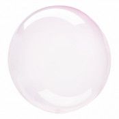 Folieballong Crystal Clearz Rund Ljusrosa - Stor