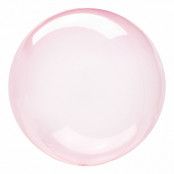 Folieballong Crystal Clearz Rund Rosa - Stor