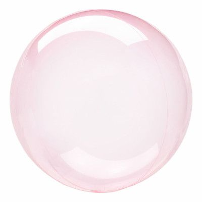 Folieballong Crystal Clearz Rund Rosa - Stor