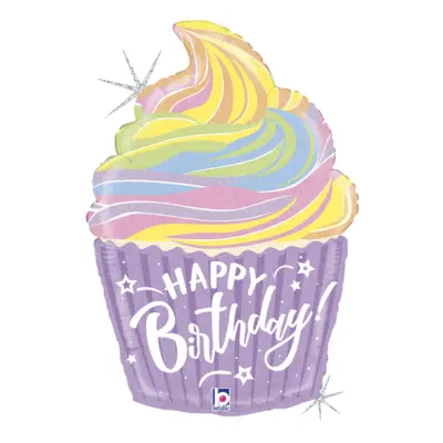 Folieballong Cupcake Happy Birthday
