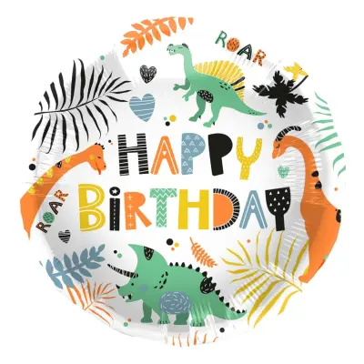 Folieballong Dino Roar Happy Birthday