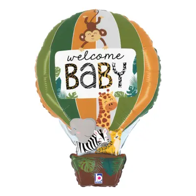 Folieballong Djungel Welcome Baby