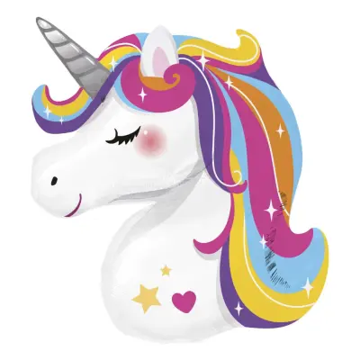 Folieballong Färgglad Enhörning