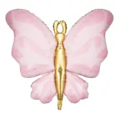 Folieballong Fjäril Rosa