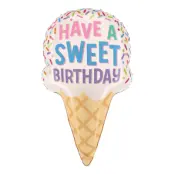 Folieballong Glasstrut Sweet Birthday