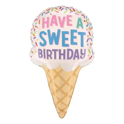 Folieballong Glasstrut Sweet Birthday