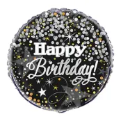 Folieballong Glitter Happy Birthday