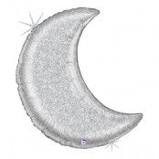 Folieballong Glitter Moon - Silver