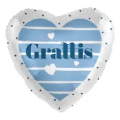 Folieballong Grattis Blå