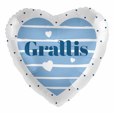 Folieballong Grattis Blå
