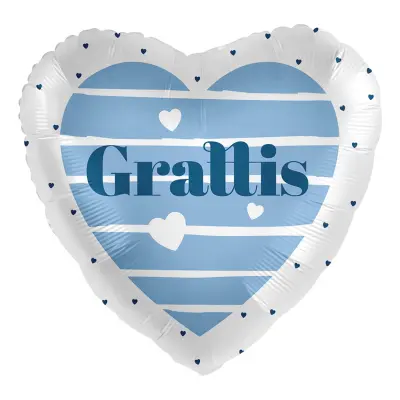 Folieballong Grattis Blå