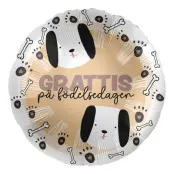 Folieballong Grattis på Födelsedagen Hund