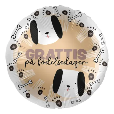 Folieballong Grattis på Födelsedagen Hund