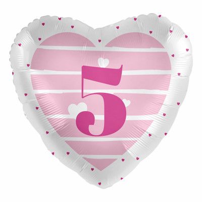 Folieballong Grattis Rosa - 5