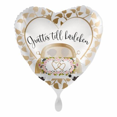 Folieballong Grattis till Kärleken Bröllopsbil