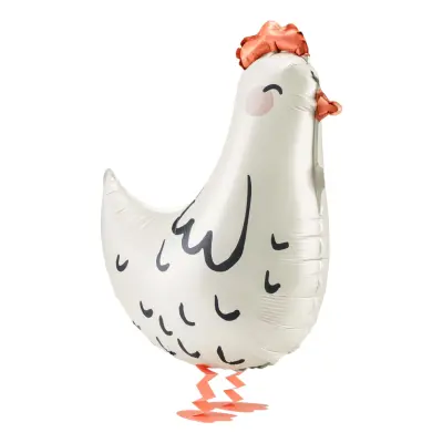 Folieballong Höna Vit