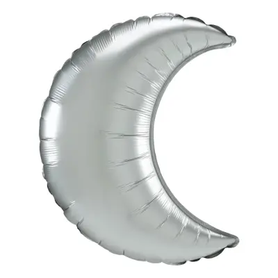 Folieballong Halvmåne Silver Satin