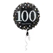 Folieballong Happy Birthday 100 Glitter