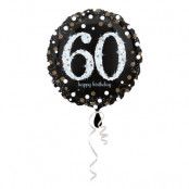 Folieballong Happy Birthday 60 Glitter