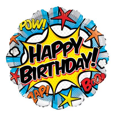 Folieballong Happy Birthday Comic