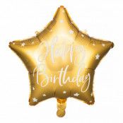 Folieballong Happy Birthday Guld