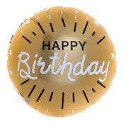 Folieballong Happy Birthday Guld