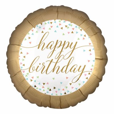 Folieballong Happy Birthday Pastell Konfetti