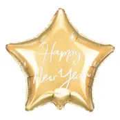 Folieballong Happy New Year Guld Stjärna