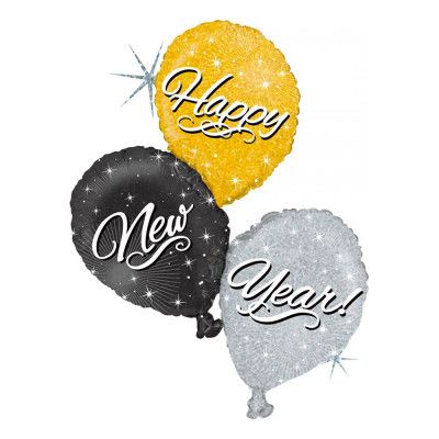 Folieballong Happy New Year Trio
