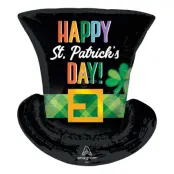 Folieballong Happy St. Patricks Day Hatt Shape