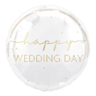 Folieballong Happy Wedding Day Vit