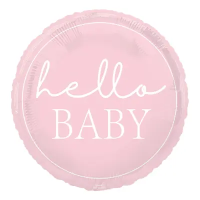 Folieballong Hello Baby Rosa